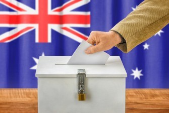 Australia Flag And Ballot Box